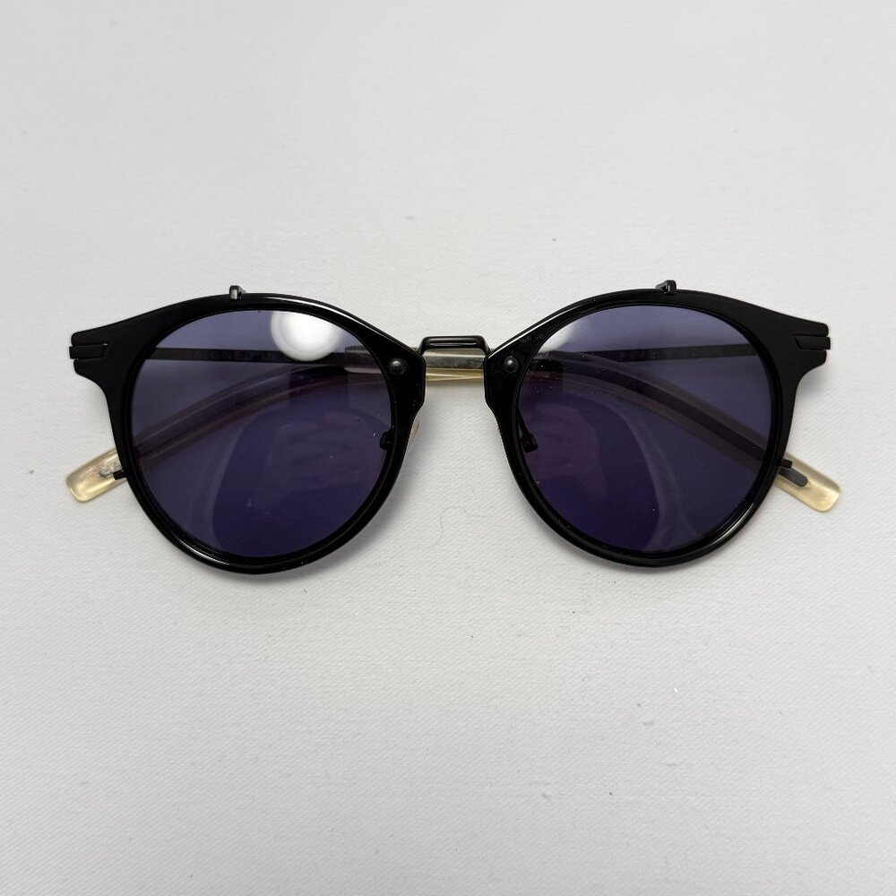 Five Four Black Round Sunglasses